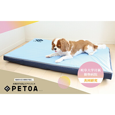 【ふるさと納税】【ペット用品 犬】犬用床ずれ防止エアマット PETOA-ペトア- (中型犬用) ブルー 寝たきりのワンちゃん向け 動物 家族 高齢化 医療介護 本格的 低反発 安心 安全 ※離島への配送不可｜岐阜県瑞穂市
