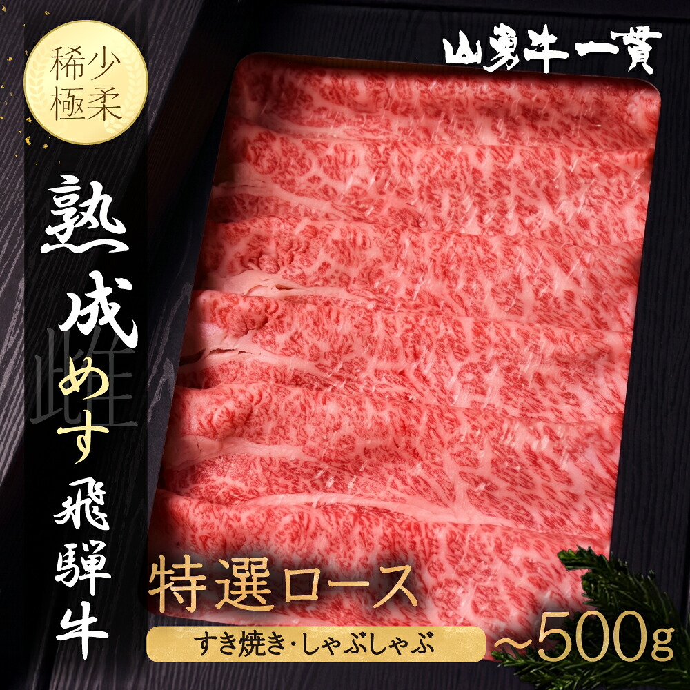 【ふるさと納税】＼選べる内容量／『山勇牛』特選ロース すき焼き・しゃぶしゃぶ 300g 500g すき焼き用 500g A4・A5ランク飛騨牛 和牛 肉 熨斗掛け 飛騨市［G0006］｜岐阜県飛騨市