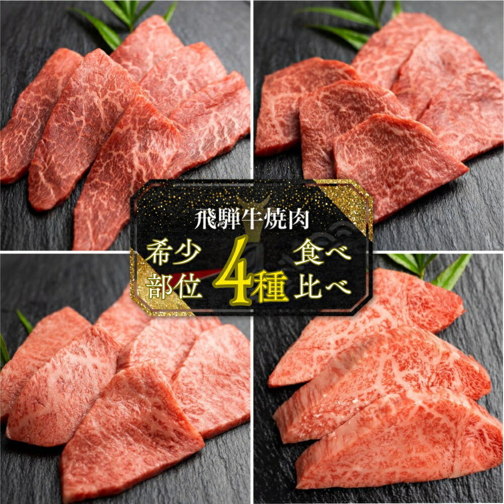 【ふるさと納税】 飛騨牛 5等級 希少部位 焼肉4種 食べ比べセット 計1.2kg ( ヒレ / ランプ / イチボ /  心芯 / 各300g) 4種 焼肉用  古里精肉店 A5 a5 牛肉 肉 国産 BBQ ブランド牛 お取り寄せグルメ ギフト お楽しみ 100000円 10万円［Q2850］