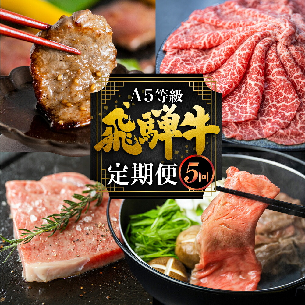 【ふるさと納税】飛騨牛づくし定期便 5回 2人前定期便 飛騨牛 5等級 しゃぶしゃぶ すき焼き ステーキ 焼肉 お楽しみ定期便 5ヵ月 もも うで 食べ比べ 国産牛 国産 牛肉 肉 厳選 熟成 肉の沖村 飛騨市 10万円 100,000円 [Q2673] どやな飛騨市｜岐阜県飛騨市
