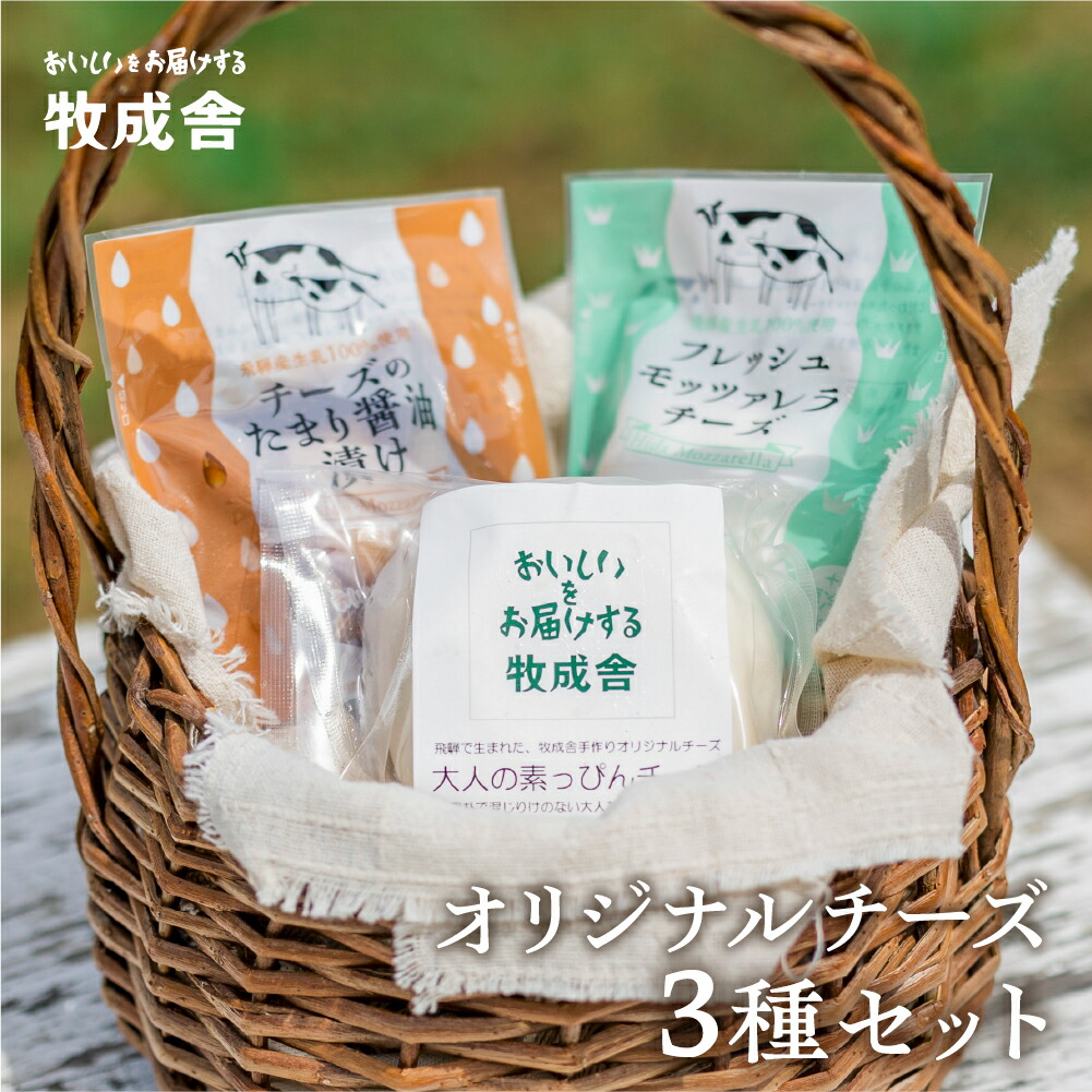 【ふるさと納税】【2週間以内に発送】チーズ 詰め合わせ チーズを堪能！牧成舎オリジナルチーズ3種のセット チーズ　食べ比べ　フレッシュモッツァレラチーズ チーズのたまり醤油漬け 大人の素っぴんチーズ　[B0212] 人気 飛騨市 日時指定可