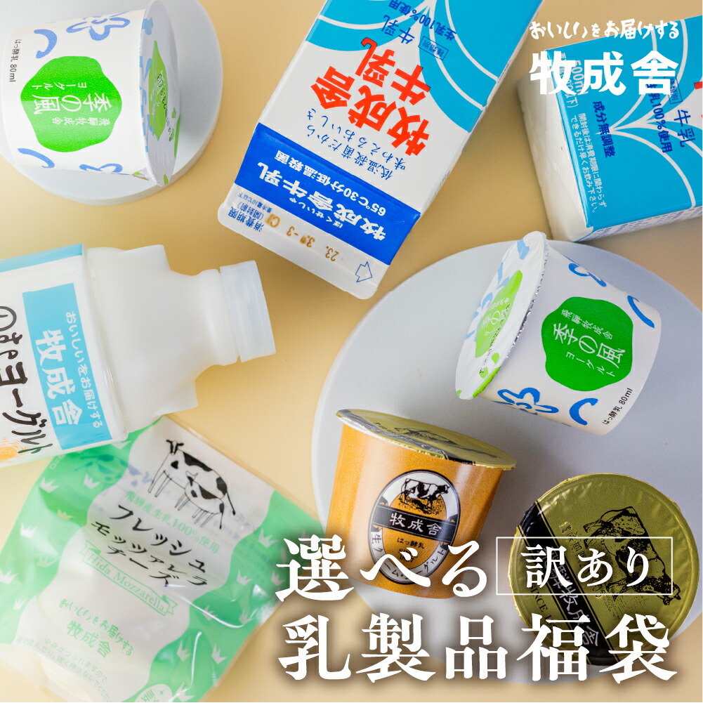 【ふるさと納税】訳あり 選べる 福袋 お楽しみ 乳製品 乳製品セット 牛乳 ヨーグルト 飲むヨーグルト チーズ   牧成舎 [Q1911]　10000円 1万円 《hida0307》