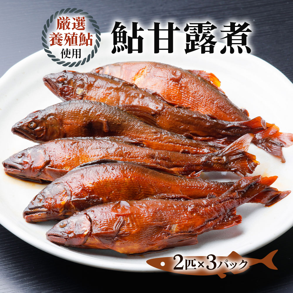【ふるさと納税】鮎甘露煮(2匹×3パック)【厳選養殖鮎使用、鮎本来の風味を生かした甘露煮】鮎 惣菜 あゆ 魚 魚介 煮物 惣菜 ごはんのお供 おつまみ グルメ 真空パック 簡易包装 岐阜県 本巣市 根尾 山びこ [mt1554]  7000円