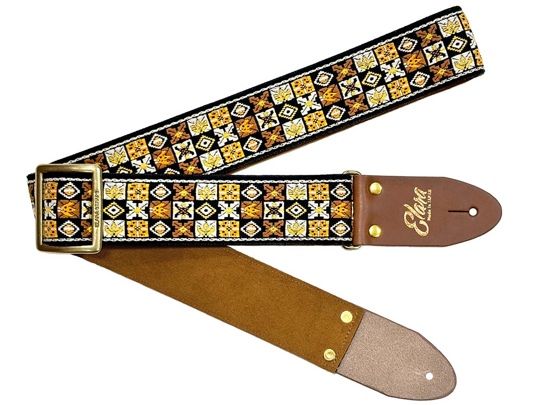 【ふるさと納税】【ギターストラップ】Elara Straps Knoxville Harvest Gold 郡上市 レザー 真鍮バックル ウルトラスエード プロ仕様 エレキ アコギ ベース Ksound 小林楽器店