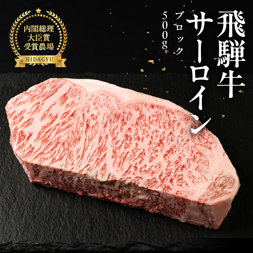【ふるさと納税】飛騨牛 サーロインブロック 500g 国産 サーロイン 牛肉 ブランド牛 お肉 肉 ブロック 塊肉 おすすめ 【冷凍配送】63000円 65000円|岐阜県下呂市