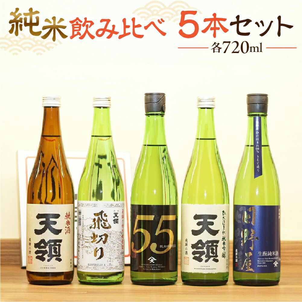 【ふるさと納税】 【天領酒造】「純米 飲みくらべ」Dセット5本（各720ml） お酒 日本酒 純米吟醸 純米酒 蔵元 飛騨 プレゼント 成人の日 成人式 31000円 岐阜県 下呂市