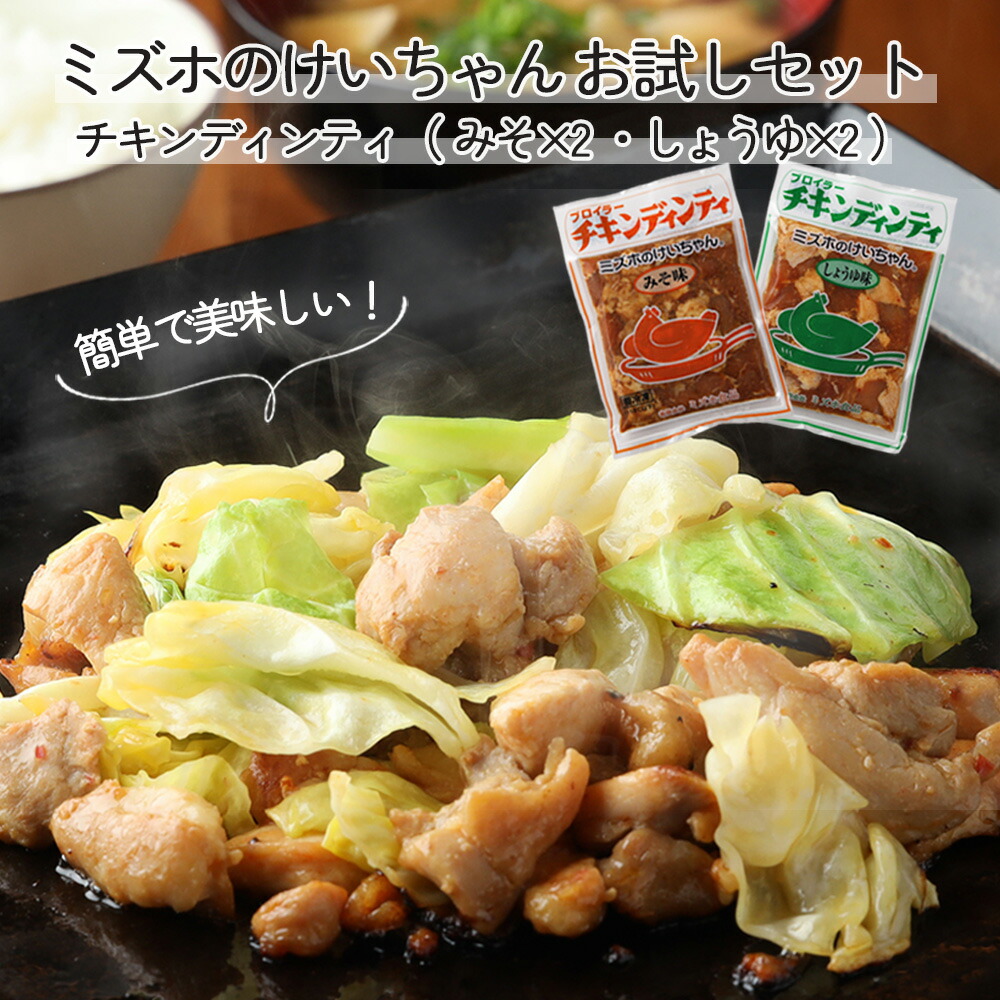 【ふるさと納税】ミズホのケイちゃんお試しセット チキンディンティ(みそ×2 しょうゆ×2) 計4個 冷凍配送 けいちゃん ケイちゃん 鶏ちゃん 鶏肉 味噌 醤油 バーベキュー BBQ 下呂温泉 おすすめ 味付け 焼くだけ 鶏肉料理 おかず 惣菜 時短 簡単料理 5000円 岐阜県 下呂市