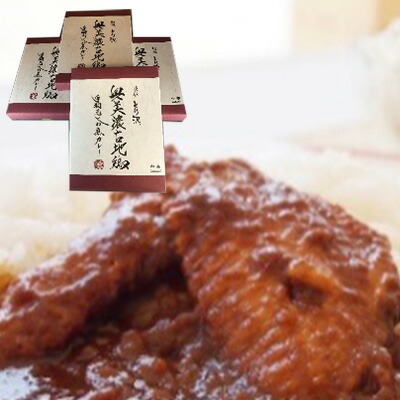 【ふるさと納税】奥美濃古地鶏 手羽先やわ煮カレー　4箱セット