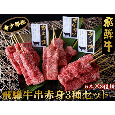 【ふるさと納税】飛騨牛串赤身三種セット【配送不可地域：離島】【1433226】