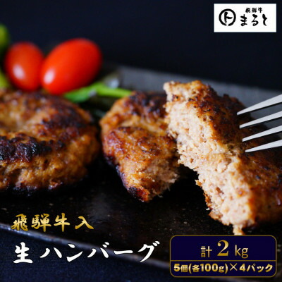 【ふるさと納税】飛騨牛入特製生ハンバーグ　100g×20個【配送不可地域：離島】【1721801】