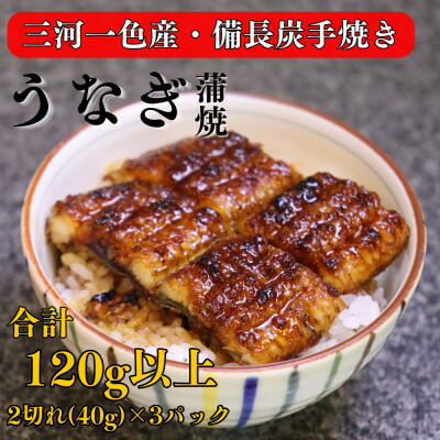 【ふるさと納税】三河一色産 備長炭手焼き 昭和9年創業 魚しげのこだわりのうなぎ 蒲焼 2切れ×3パック【配送不可地域：離島】【1579331】