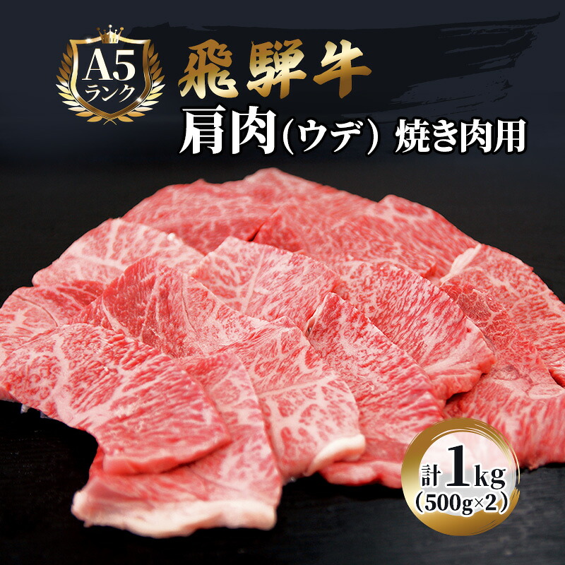 【ふるさと納税】ふるさと納税　飛騨牛 牛肉 焼肉 肩肉 (ウデ) 500g&times;2 計1kg A5 和牛 　お届け：※12月16日～1月10日は出荷出来ませんのでご注意下さい。｜岐阜県池田町