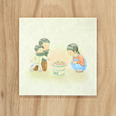 【ふるさと納税】センテンヤアートパネル　『えものがたり』－餅やき－ 絵画 和紙 印刷 木製パネル シンプル 洋風 和風