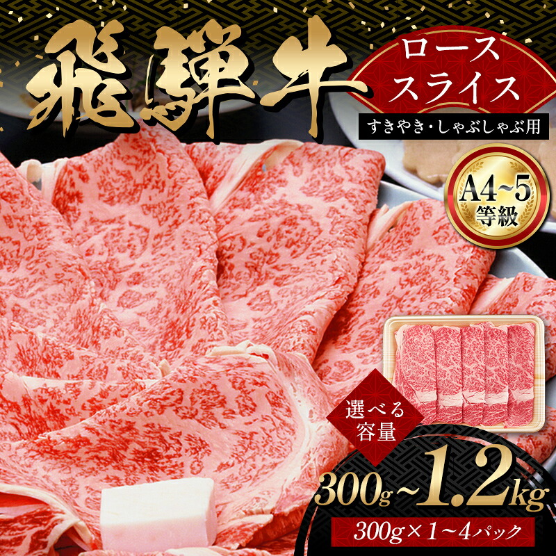 【ふるさと納税】\選べる容量/A4等級以上 飛騨牛ローススライス 300g 600g 900g 1.2kg しゃぶしゃぶ すき焼き 和牛 牛肉 牛肉 肉 和牛 すき焼き しゃぶしゃぶ 小分け 大容量 ブランド牛 ネオプライムヒグチ 肉のひぐち お中元 お歳暮 ギフト F6M-320var|岐阜県坂祝町
