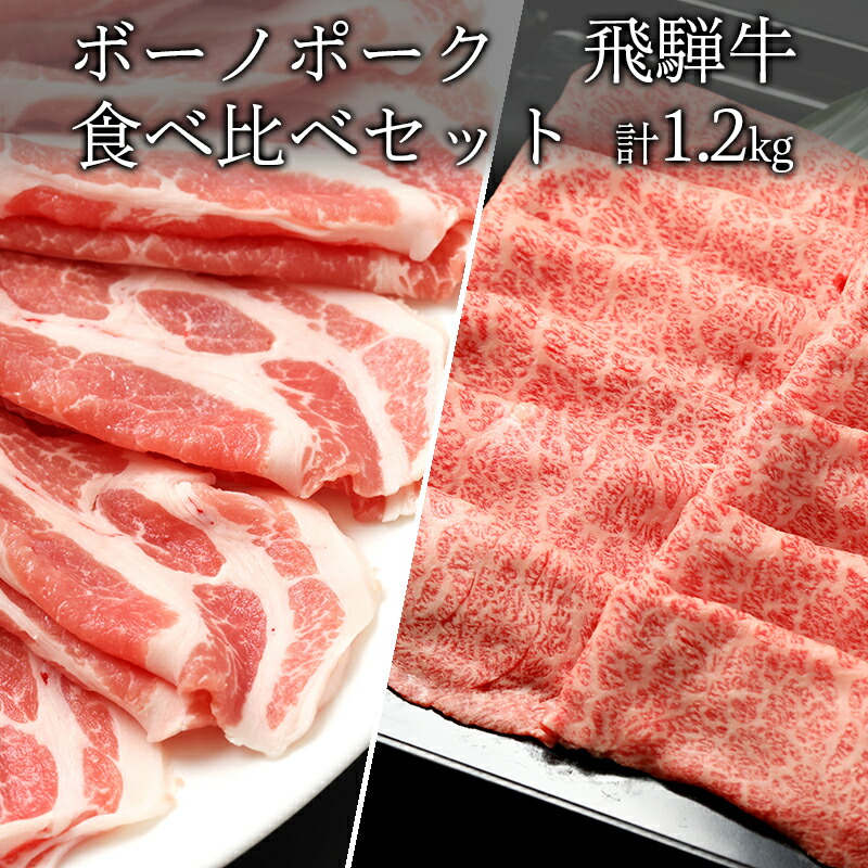 【ふるさと納税】飛騨牛 カタロース (500g) ボーノポークぎふ 豚カタロース (700g) すき焼き しゃぶしゃぶ 食べ比べ 冷蔵 A5 霜降り スライス 薄切り 黒毛和牛 国産 牛肉 豚肉 肉 父の日 お中元 暑中見舞い プレゼント ギフト 贈り物 日付指定 時間指定 y14-317 送料無料
