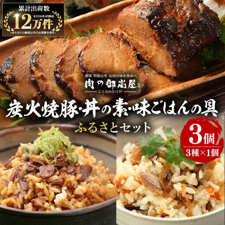 【ふるさと納税】《配達日指定可能》 チャーシュー 焼豚 焼豚丼の素 味ごはんの具 ふるさとセット 3種 計770g | おつまみ おかず ギフト 炭火焼き 焼き豚 豚肉 鶏肉 国産 惣菜 お取り寄せ 加工肉 お取り寄せ お中元 プレゼント 贈り物 贈答用 送料無料 着日指定 指定日 y14-4｜岐阜県八百津町