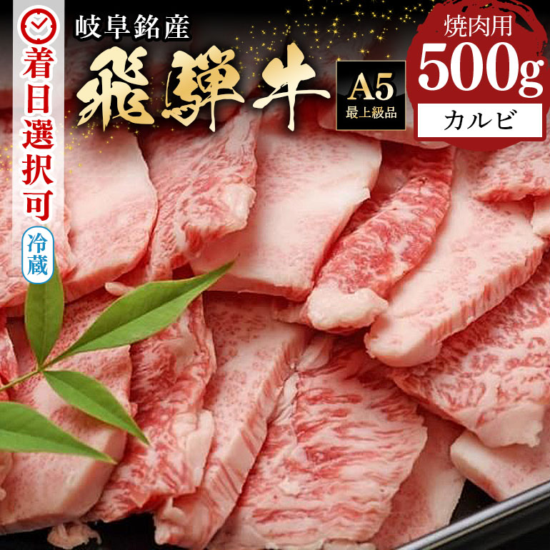 【ふるさと納税】 飛騨牛 焼肉用 カルビー (500g) 冷蔵 A5 黒毛和牛 和牛 牛肉 肉 焼き肉 BBQ バーベキュー アウトドア 行楽 ご馳走 お中元 残暑見舞い プレゼント ギフト 贈り物 日付指定 時間指定 507 送料無料|岐阜県八百津町