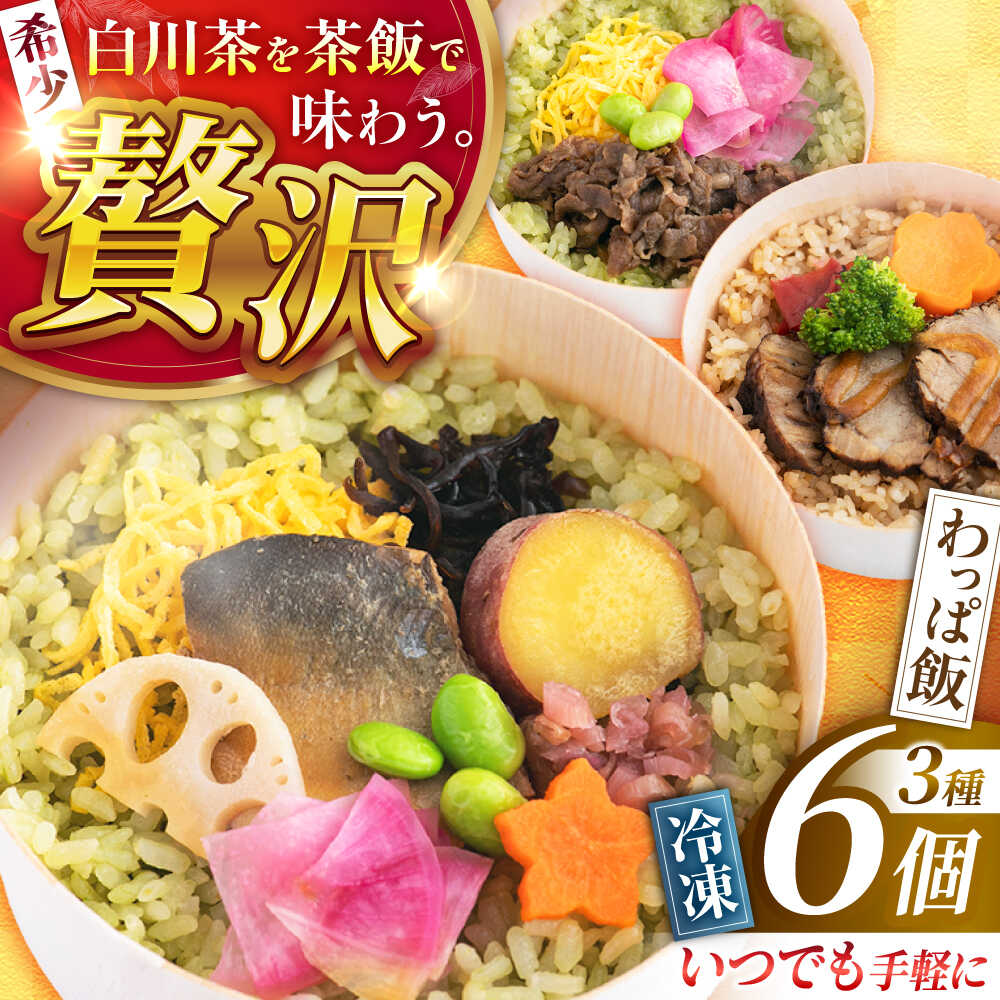 【ふるさと納税】白川茶香る わっぱ飯 3種×2個 / 冷凍 鮎 飛騨牛 豚丼 / 一力屋 / 白川町 [AWAE006]