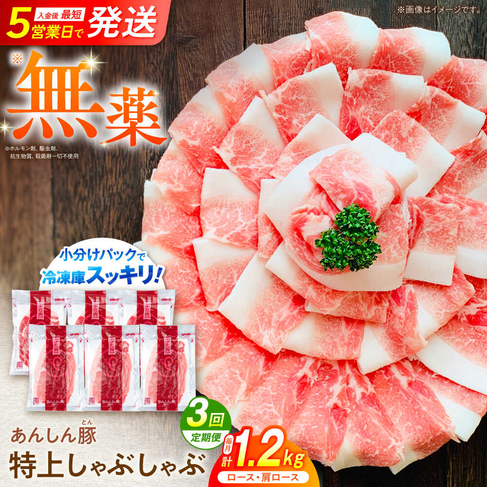 【ふるさと納税】【3回定期便】無薬育ちのあんしん豚 特上しゃぶしゃぶセット 豚肉 ロース 国産 国産豚肉 小分け しゃぶしゃぶ 定期便 しゃぶしゃぶ用 特上 肩ロース 豚しゃぶ 冷凍 しゃぶしゃぶセット しゃぶしゃぶ肉 真空パック 薄切り 白川町 / 藤井ファーム[AWAF010]｜岐阜県白川町