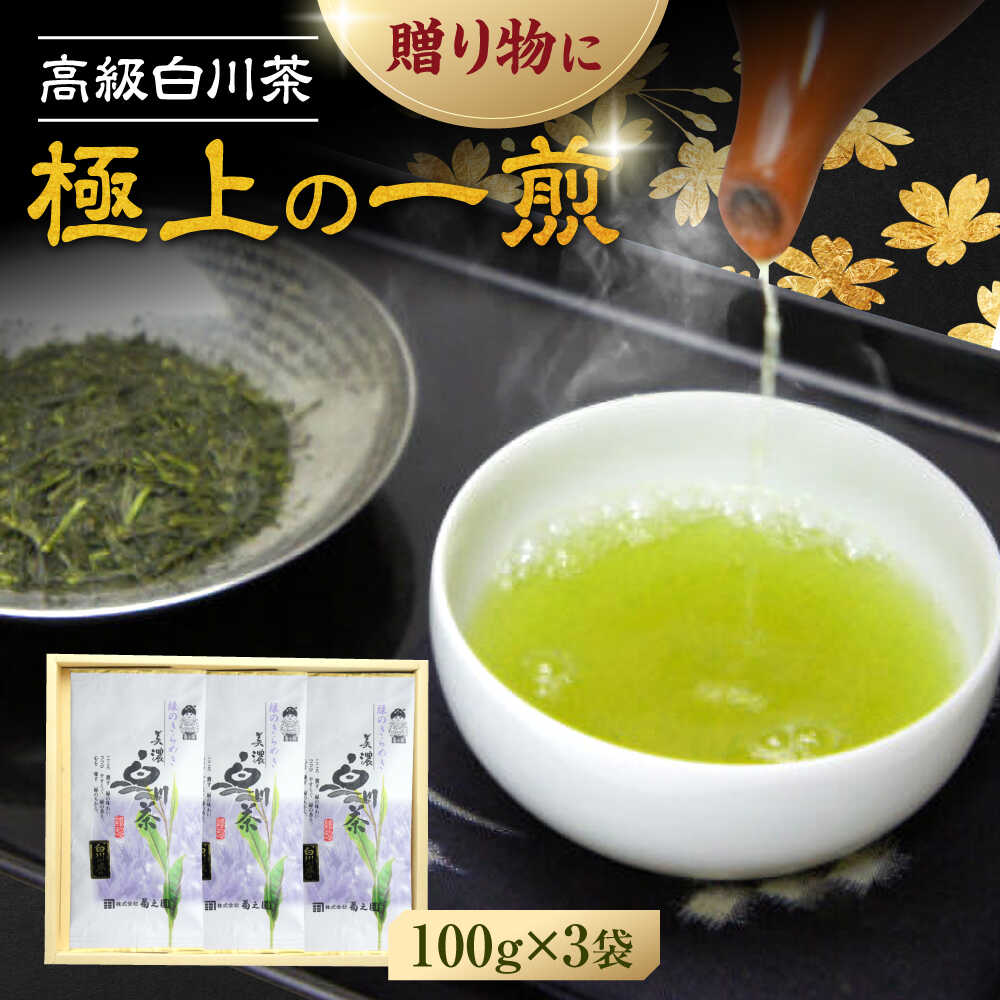 【ふるさと納税】本格 高級茶セット 100g×3袋 化粧箱入り お茶 煎茶 白川茶 茶葉 ギフト 白川町 / 菊之園[AWAG008]