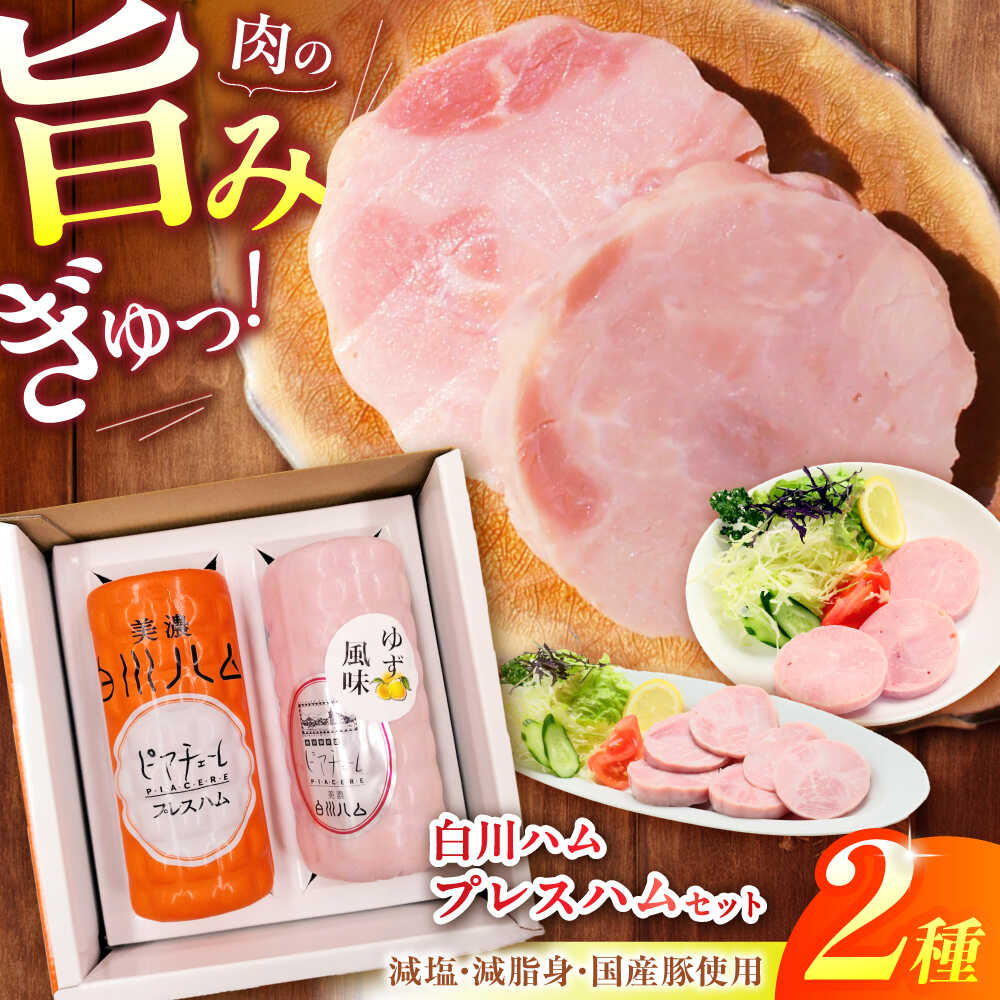 【ふるさと納税】白川ハム プレスハム 2種セット （ プレスハム ・ ゆず味プレスハム ） ハム プレスハム 詰め合わせ ギフト セット 白川町 / 白川町農業開発[AWAH016]｜岐阜県白川町