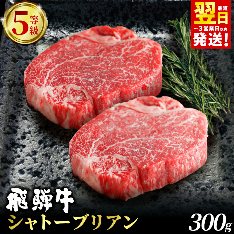 【ふるさと納税】 飛騨牛 最高5等級 シャトーブリアン ステーキ用 300g(150g×2枚) 牛肉 和牛 肉 ステーキ ヒレ フィレ 最高級部位 赤身 肉 牛 牛肉 鉄板焼き お祝い 贈答 ギフト 贈り物 ふるさと納税 東白川村 岐阜 贅沢 霜降り 養老ミート