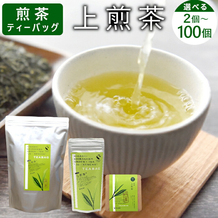 【ふるさと納税】煎茶ティーバッグ 上煎茶 2個 or 8個 or 8個×2袋 or 100個 東白川村産 岐阜県産 煎茶 ティーバッグ お茶 日本茶 ティーバック ティーパック ホット アイス おためし 大容量