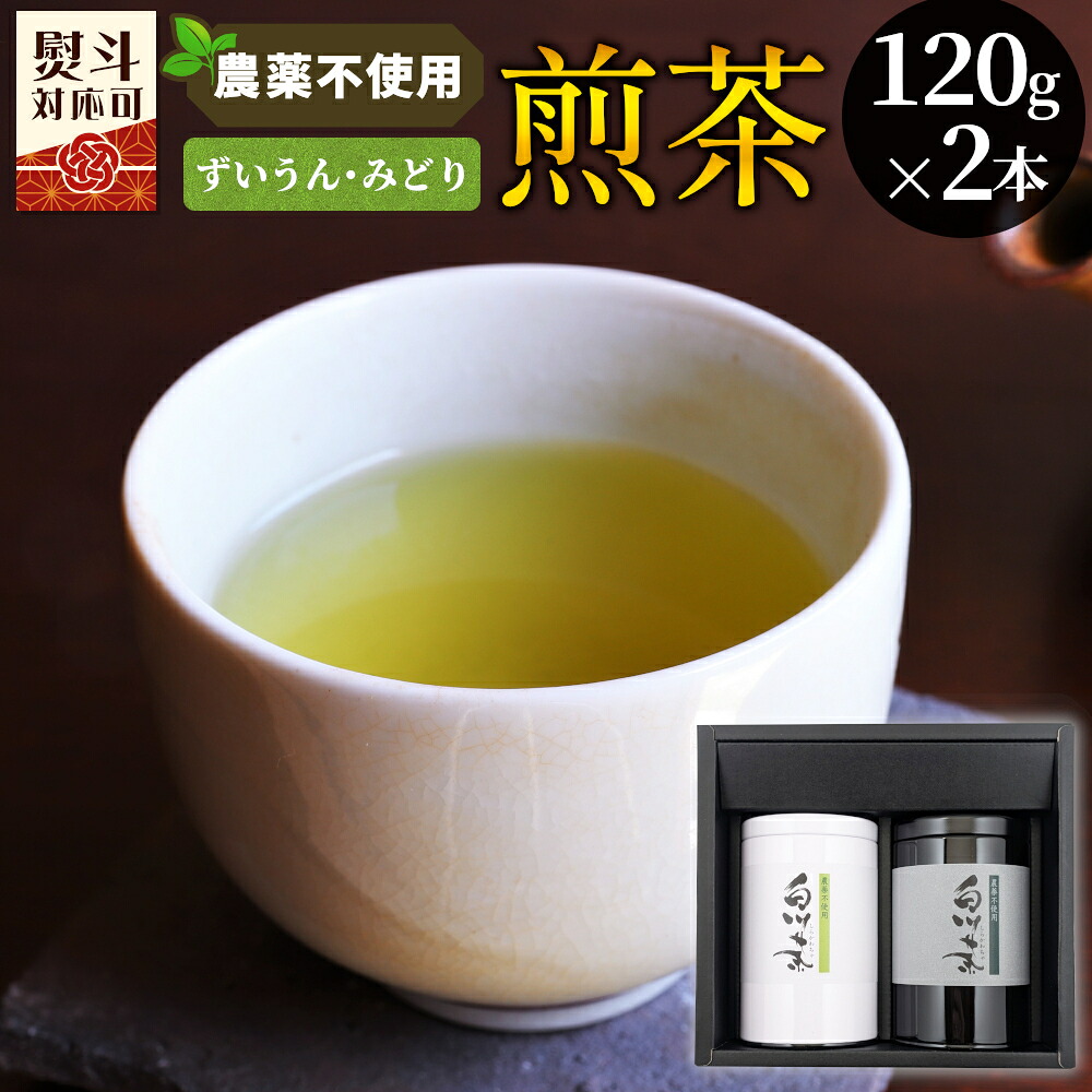 【ふるさと納税】農薬不使用！煎茶 ギフト NO.15 （ずいうん120g＋みどり120g 計240g） 常磐園 ずいうん みどり 日本茶 緑茶 煎茶 茶葉 白川茶 美濃白川茶 お茶 一番茶 春摘み 大容量 岐阜県 東白川村 お取り寄せ 贈答用 プレゼント 母の日 ギフトセット｜岐阜県東白川村