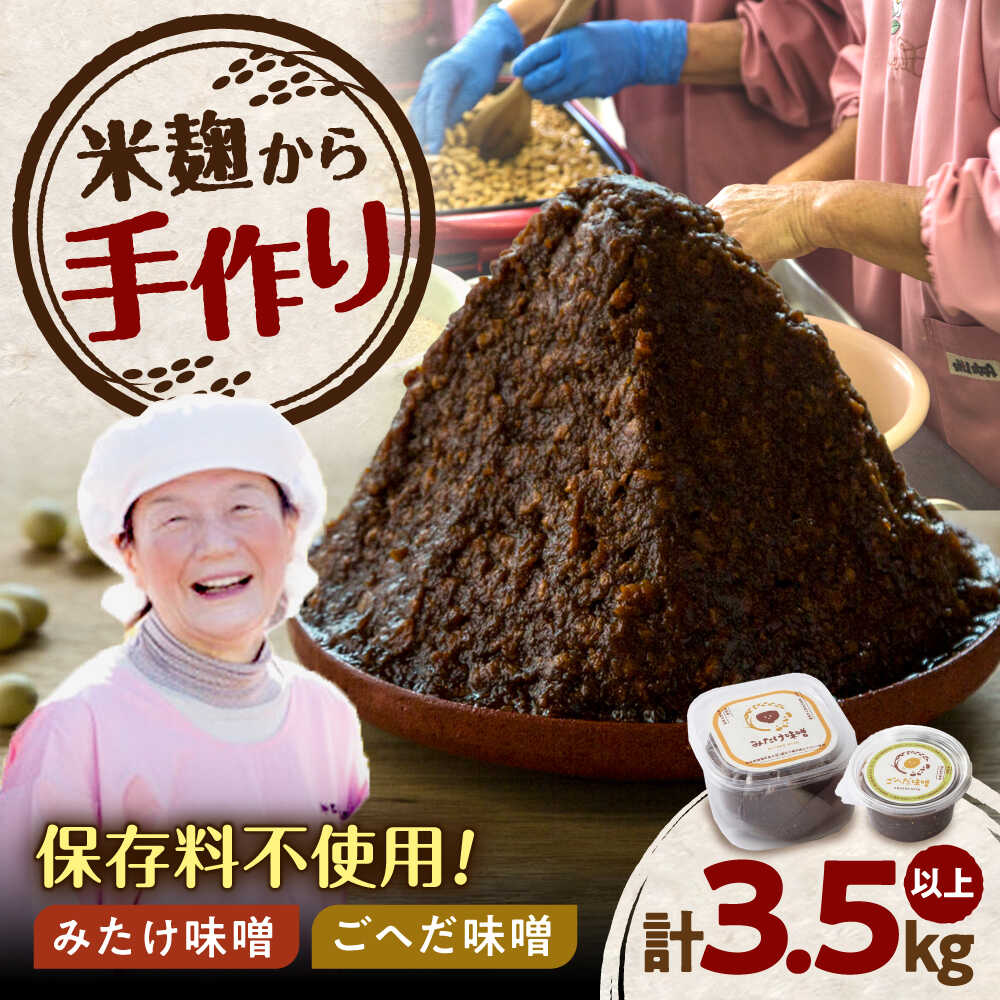 味噌 を取り入れて健康生活！【ふるさと納税】みたけ味噌・ごへだ味噌セット 味噌 みそ 国産 米みそ 豆味噌 味噌汁 みそ汁 セット [AVAE001]