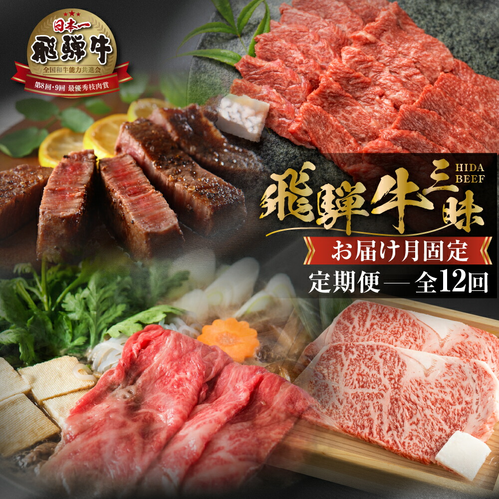 【ふるさと納税】《まるごと定期便》12回 固定月 厳選 お届け 飛騨牛 三昧 肉 肉づくし 白川郷 もも肉 切り落とし サーロイン ステーキ しゃぶしゃぶ すき焼き300000円 30万円 国産 焼肉 カルビ 牛肉 A4 A5 ロース 焼肉 赤身 霜降り 食べ比べ 岐阜県 白川村 お楽しみ [S634]｜岐阜県白川村