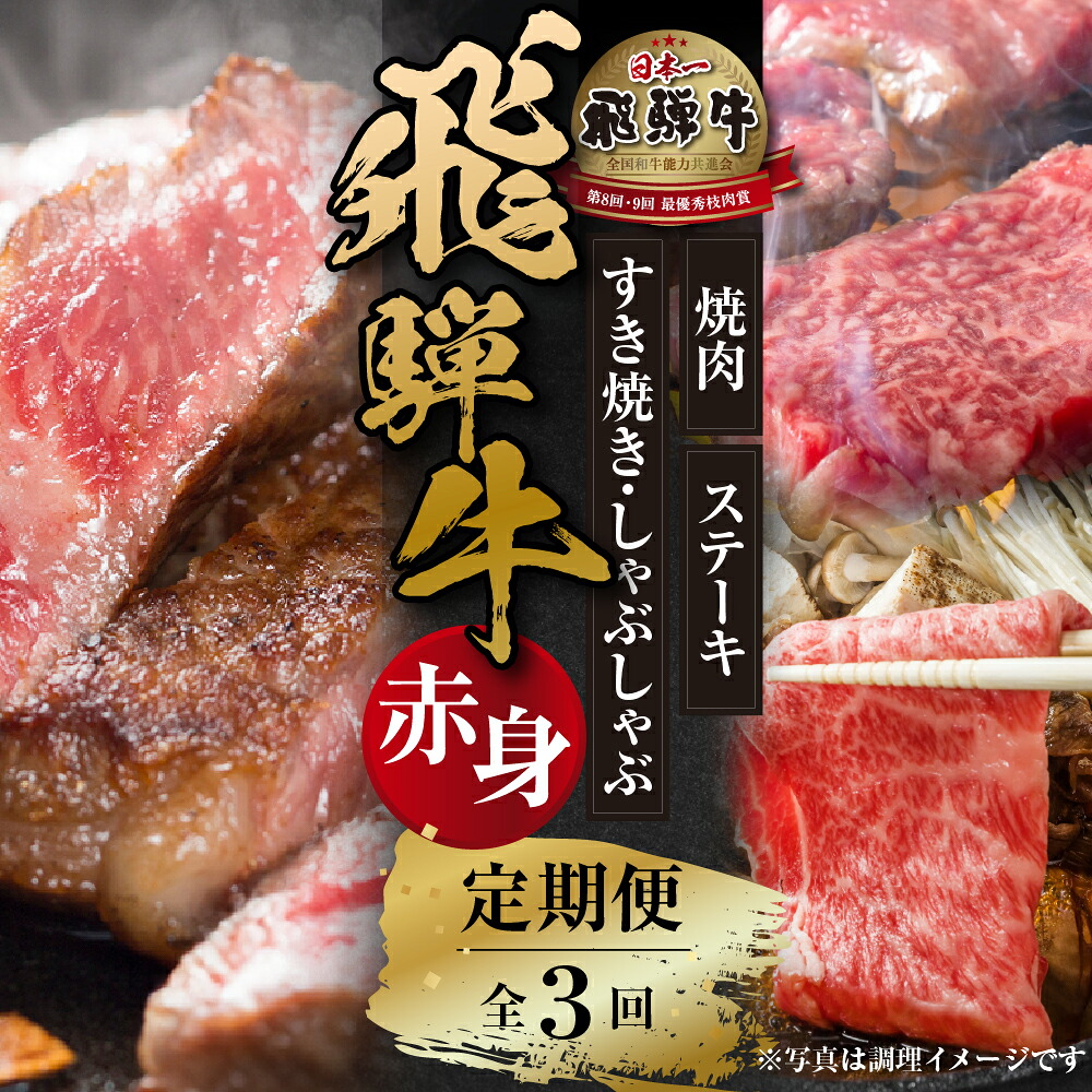 【ふるさと納税】《定期便》全3回 飛騨牛 赤身（ステーキ /焼肉 / すき焼き）[飛騨高山ミート] [MZ103]｜岐阜県白川村