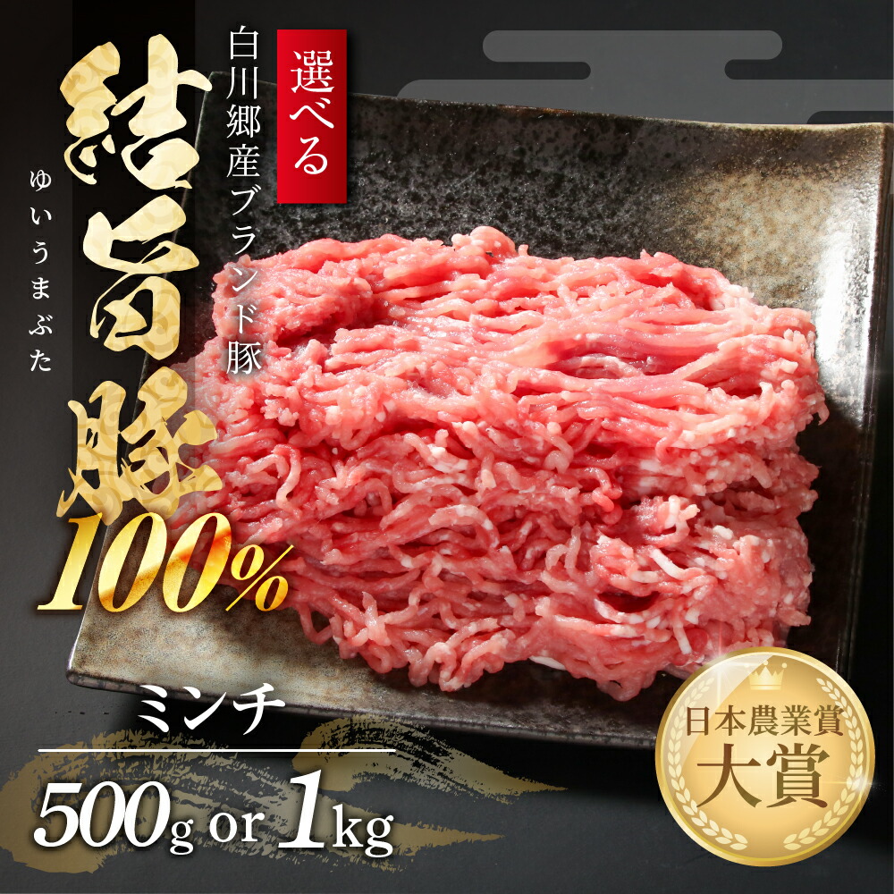 【ふるさと納税】 選べる 結旨豚 ミンチ 500g or 1kg （500g×2） 冷凍真空パック | 肉 お肉 豚肉 国産 鍋 お鍋 白川郷 岐阜県 白川村 ブランド豚 人気 おすすめ ギフト 飛騨高山ミート 6000円 ～ [MS029]