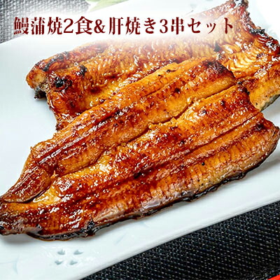 【ふるさと納税】〈うなぎの篝火〉国産うなぎ真空パック蒲焼2食・鰻肝焼き3串セット 【配送不可：離島】 | うなぎ・鰻・ウナギ・真空パック 26,000円