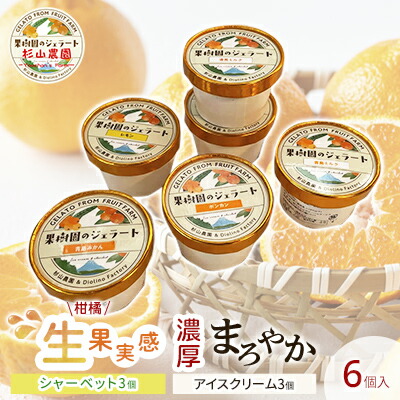 【ふるさと納税】果樹園のジェラート 柑橘食べ比べ6個セット 100ml×6個 冷凍 ギフト アイスクリーム シャーベット□ | スイーツ ひんやりスイーツ フルーツジェラート フルーツアイス