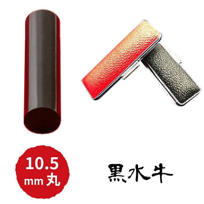 【ふるさと納税】黒水牛10.5mm（5書体）牛革ケース（赤） 民芸品 工芸品