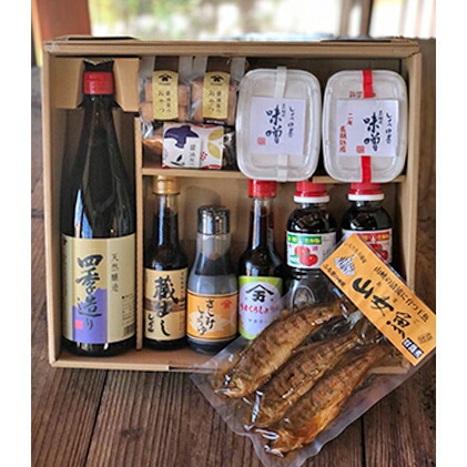 【ふるさと納税】明治屋醤油(醤油4種・ソース2種・味噌2種+クッキー2コ・せんべい1コ・山女魚甘露煮1コ)【配送不可:離島】 しょうゆ 米味噌 |静岡県浜松市