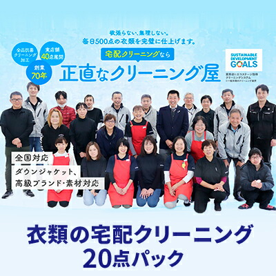 【ふるさと納税】【1年間有効】衣類の宅配クリーニング　20点パック【配送不可：北海道・沖縄・離島】 浜松市