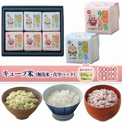 【ふるさと納税】キューブ米 3種 300g 6個 セット 詰め合わせ 出世まんま 太古まんま お茶まんま 米 無洗米 お米 おこめ こめ コメ 白米 精米 ご飯 ごはん ギフト 贈り物 プレゼント 備蓄米 災害用 レジャー アウトドア キャンプ 真空パック 静岡 静岡県 浜松市