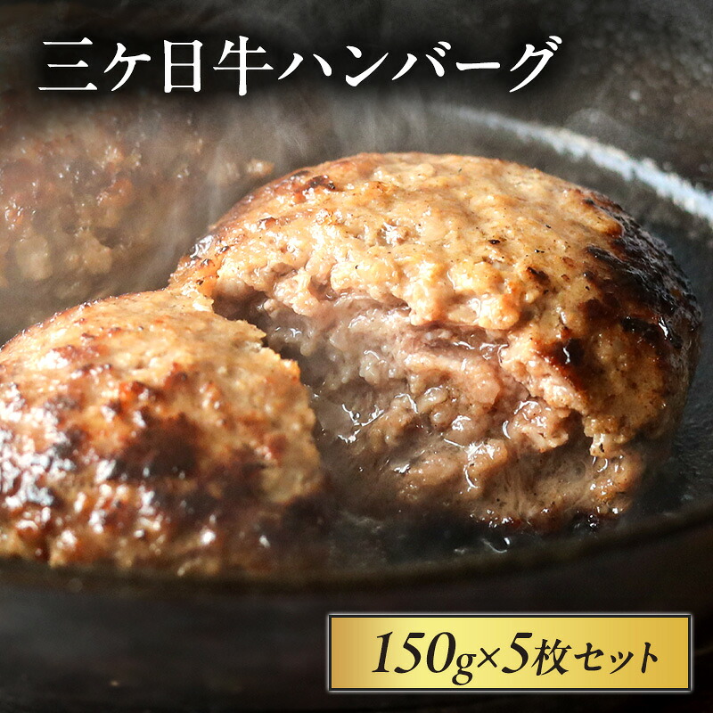 【ふるさと納税】三ケ日牛ハンバーグ 150g×5枚セット 三ケ日牛 牛肉 ハンバーグ セット 冷凍 惣菜 静岡 浜松市