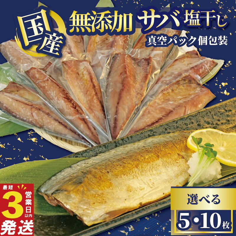 【ふるさと納税】 さば 干物 5~10枚 国産 無添加 サバ 塩干し 真空パック 個包装 焼くだけ 簡単調理 3営業日 以内 スピード発送 鯖 ギフト 贈答用 ひもの 惣菜 おかず 静岡 沼津｜静岡県沼津市 9,490円