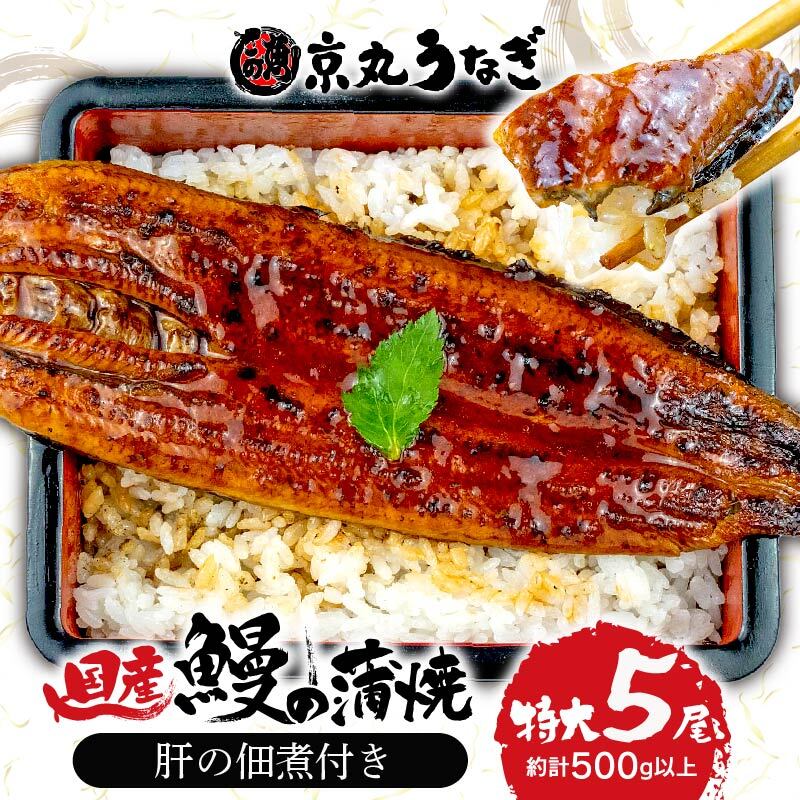 【ふるさと納税】 国産 うなぎ 蒲焼 たっぷり 5尾 約500g 鰻 肝 佃煮 ギフトボックス セット 老舗 専門店 うなぎ処京丸 静岡