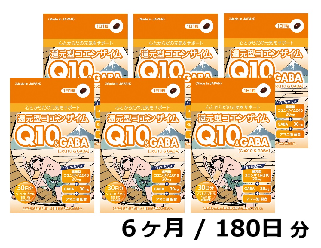 美品 加工食品 健康食品 還元型コエンザイムq10 Gaba 1袋30粒 ６か月パック ふるさと納税 180日分 弾む こころとからだ パワーと若々しさを サプリメント サプリメント ふるさと納税 180日分 静岡県富士宮市 静岡県富士宮市還元型コエンザイムq10 Gaba