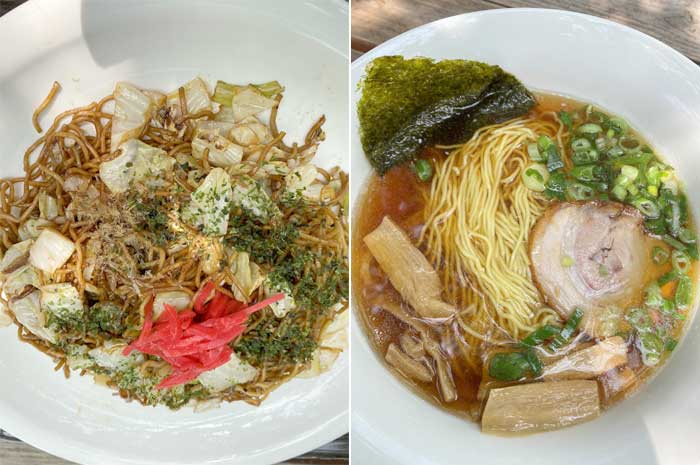 【ふるさと納税】お試しお手軽 田中屋製麺所の麺詰め合わせセット(ソース付き三食焼きそば5袋・スープ付きラーメン15袋)