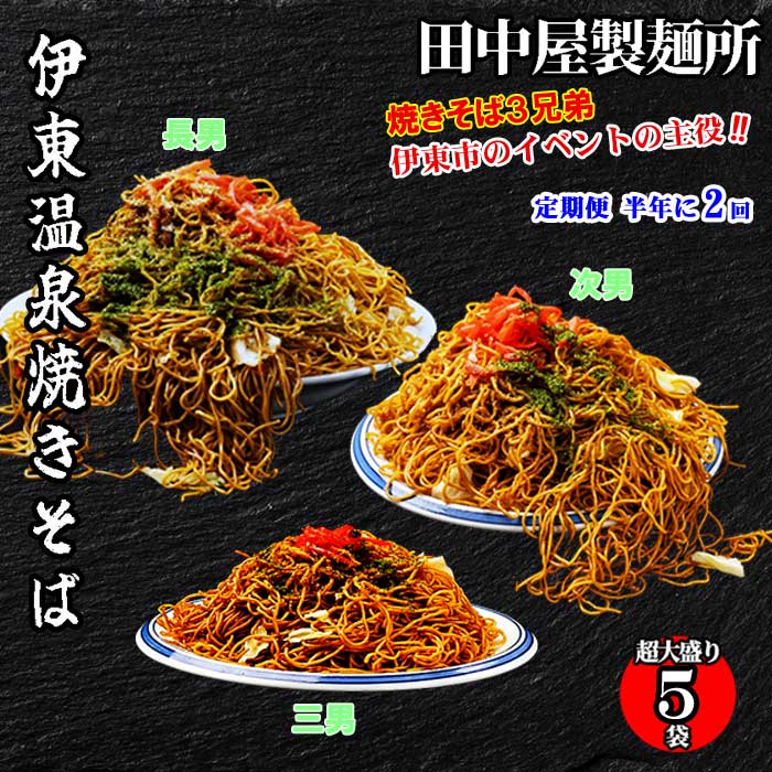G2*【ふるさと納税】【定期便 全2回】おうちで簡単 伊東温泉焼きそば三兄弟 5袋セット(レンジ調理用) 半年に2回｜静岡県伊東市