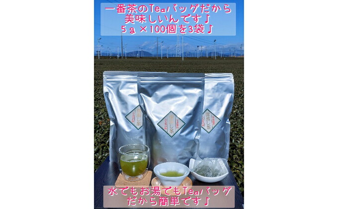 最大90％オフ！ 生産者直送 深蒸し一番茶ティーバッグ100個入×3袋 fucoa.cl