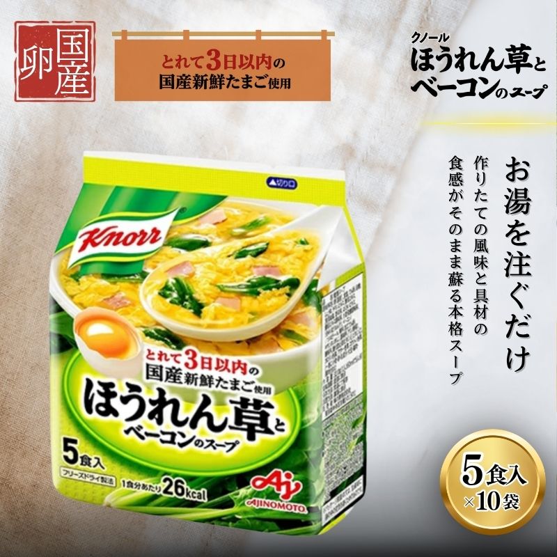 ふるさと納税】スープ クノール ほうれん草とベーコンのスープ 5 ふるさと納税】スープ クノール ほうれん草とベーコンのスープ 5