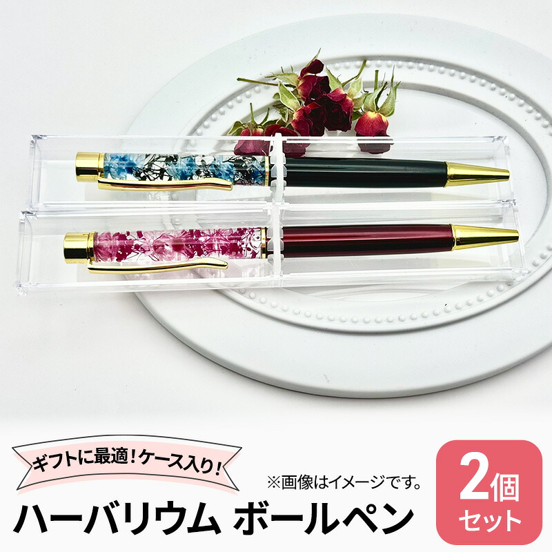 【ふるさと納税】ハーバリウム ボールペン2本セット ケース入り！　ハンドメイド 雑貨 ギフト プレゼント 小物 手作業 世界に一つ ハンドメイド作品 かわいい 贈り物 置物