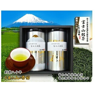 1111富士山銘茶(TM)純金箔富士物語缶2本詰合せ