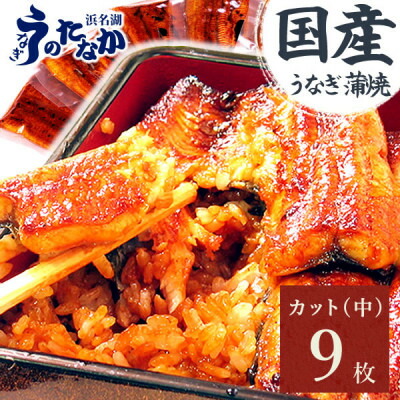 【ふるさと納税】浜名湖・うなぎのたなかのふっくら柔らか♪国産うなぎカット蒲焼(中)9枚※合計765g程度【配送不可地域：離島】【1607910】