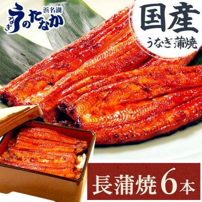 【ふるさと納税】浜名湖・うなぎのたなかの長蒲焼き6本セット!ふっくら柔らか♪国産うなぎ長蒲焼※合計1.08kg程度【配送不可地域：離島】【1607913】